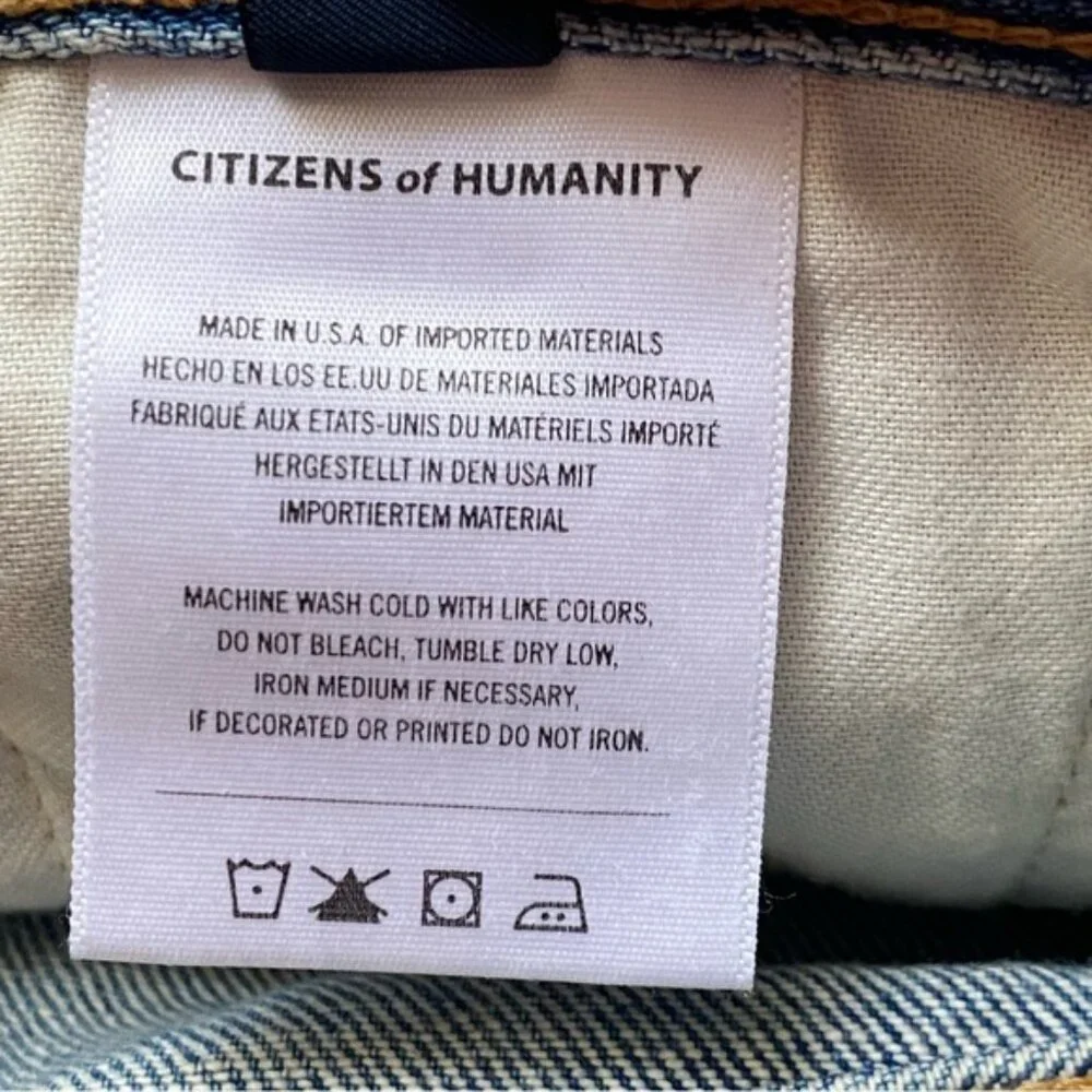 Citizens Of Humanity Emerson Slim Boyfriend Woman 32 Blue Sky Distressed Coastal - Picture 11 of 16